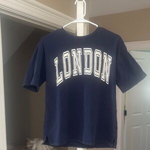 Zara Navy Blue Crew Neck T-Shirt